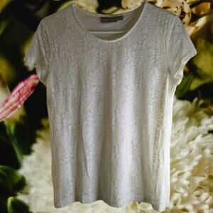 Croft & Barrow Stretch Medium lined nylon blend cream lace woman's top.